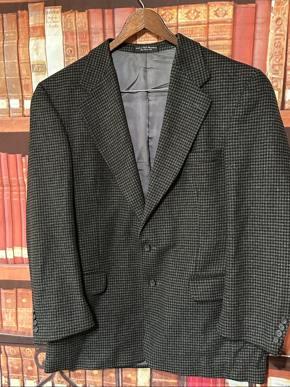 Vintage Gianfranco Ruffini Cashmere Houndstooth Sport Coat Italy